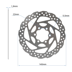 Kočioni disk 140mm 6 rupa - valoviti