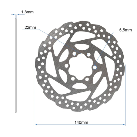Kočioni disk 140mm 6 rupa - valoviti