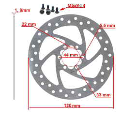 Kočioni disk 120mm 6 rupa
